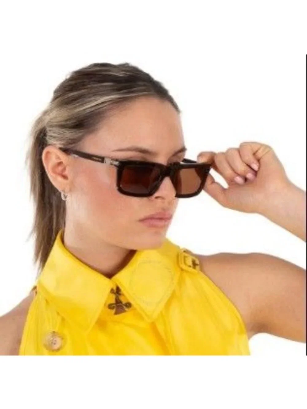 Salvatore Ferragamo SF2015S 210 Rectangle Sunglasses - Brown